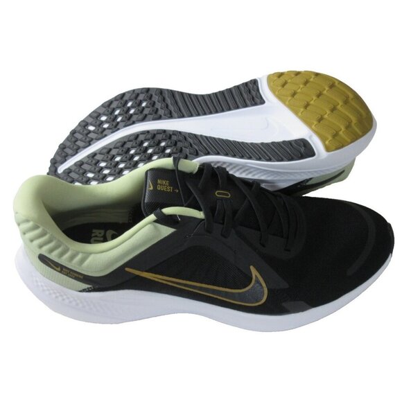 Nike Men\'s Quest 5 Running Shoes Black Olive Aura Green Bronzine Sizes NIB main image 5